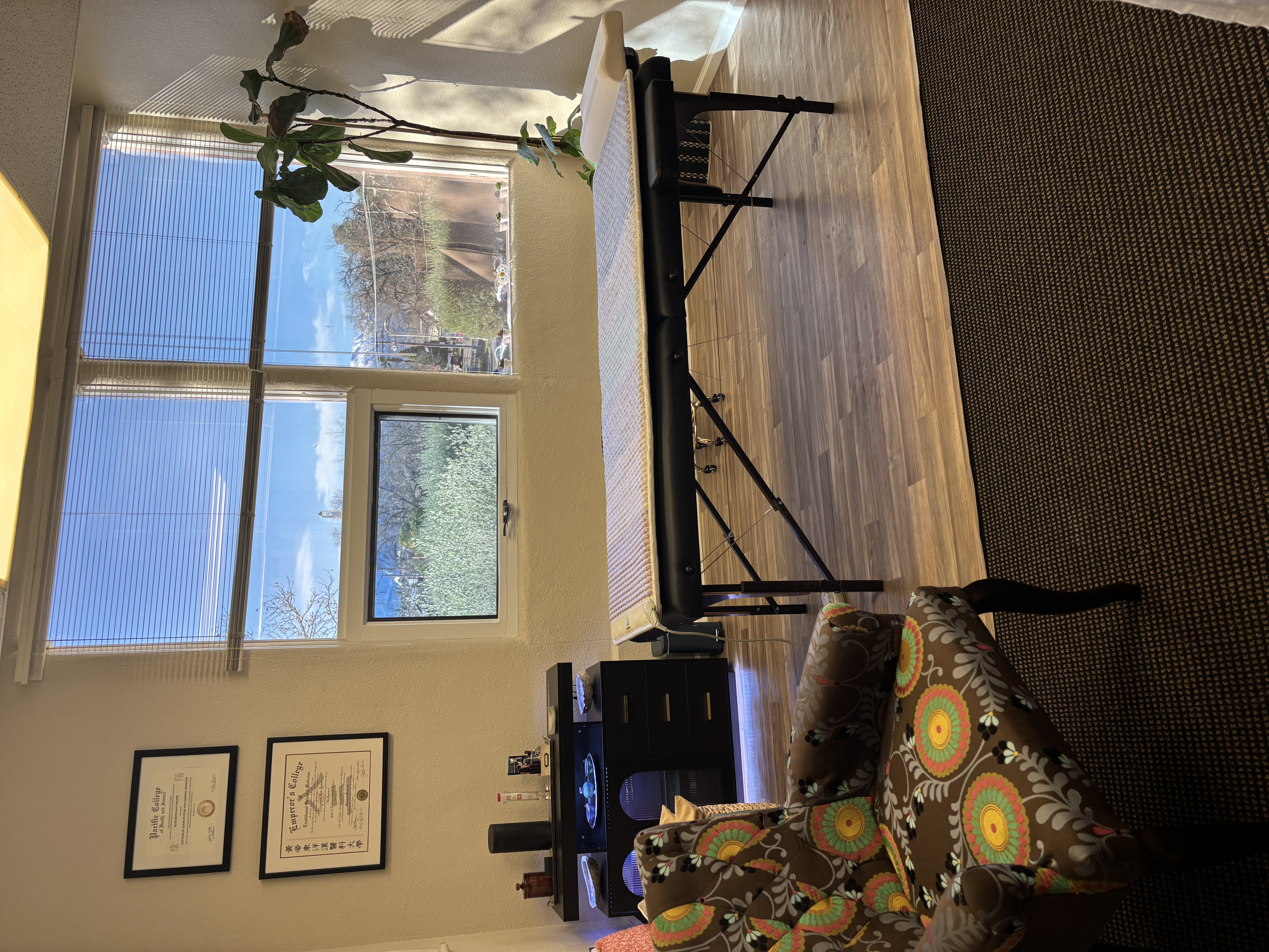 Acupuncture 208 treatment room with natural light
